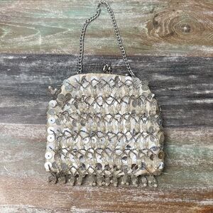 Elegant Silver Sequin Women's Bag
